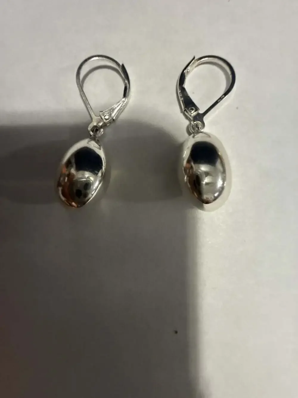 Polished Shiny Sterling Silver Tiny Small Teardrop Earrings Minimal Lightweight